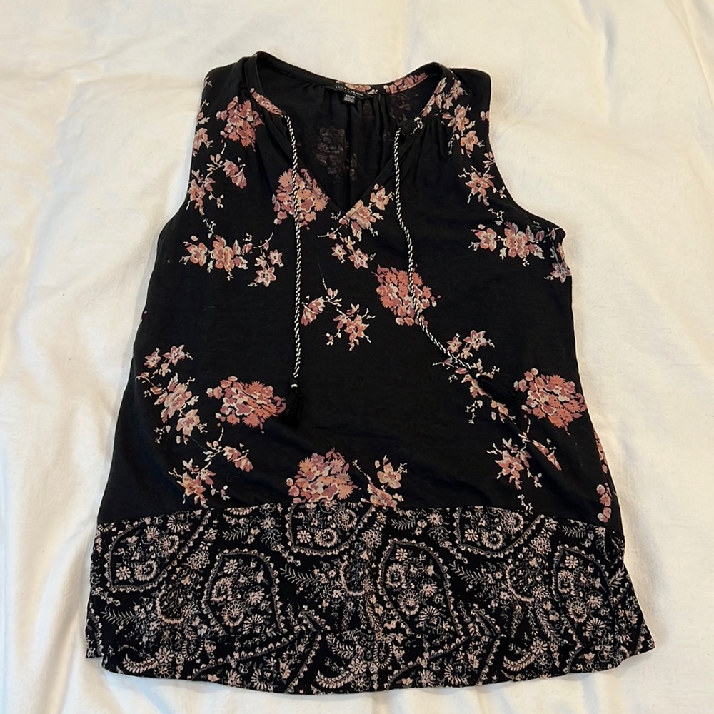 Lucky Brand Black Floral Top